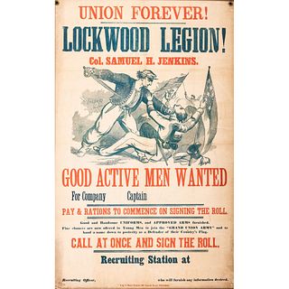 [CIVIL WAR]. Union Forever! Lockwood Legion! Philadelphia: King & Baird, Printers, [Ca 1861].