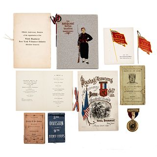 [HAWKIN'S ZOUAVES]. A group of post-war GAR and veteran ephemera related to the Hawkins' Zouaves, comprising: