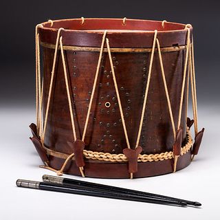 [CIVIL WAR - INSTRUMENTS]. Field drum by Wm. Hall & Son, NY, with accoutrements, including: