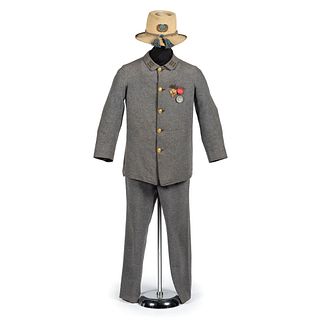 [UNITED CONFEDERATE VETERANS]. Kentucky UCV uniform with hat and badges, comprising: