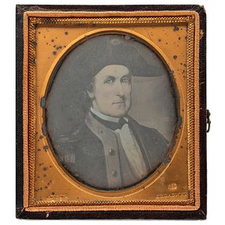 [EARLY PHOTOGRAPHY] -- [REVOLUTIONARY WAR]. Sixth plate daguerreotype of painting of Colonel Elijah Clarke (1733-1799). New York: Anson, [ca 1853-1860