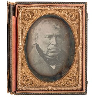 [TAYLOR, Zachary (1784-1850)]. Quarter plate daguerreotype featuring the 12th President of the United States. N.p.: n.p., [ca 1845].