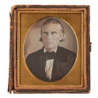 [EARLY PHOTOGRAPHY - TEXAS]. TURNER, Amasa (1800-1877). Previously unknown sixth plate daguerreotype of the Texas pioneer and military hero. N.p.: n.p