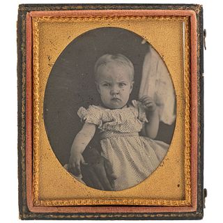 [EARLY PHOTOGRAPHY] -- [AFRICAN AMERICANA]. Sixth plate daguerreotype of African American man holding white child. N.p.: n.p., n.d. 