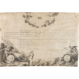 [WASHINGTON, George (1732-1799)]. Signed Society of the Cincinnati document.