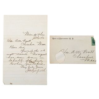 GARFIELD, James A. (1831-1881) and Lucretia GARFIELD (1832-1918). Two autograph letters signed. July 1880.