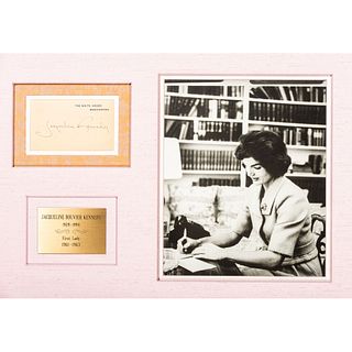 KENNEDY ONASSIS, Jacqueline Bouvier (1929-1994). White House card signed ("Jacqueline Kennedy"). Washington DC, n.d. 