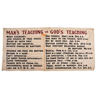 [RELIGION]. A group of 3 illustrated church tent revival banners by the same designer. Ca 1910s-1920s.