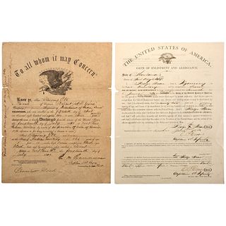 [INDIAN WARS]. Enlistment and discharge papers for Indian Scouts, comprising: