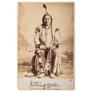 [NATIVE AMERICAN - SITTING BULL]. PALMQUIST & JURGENS, photographers. Cabinet card of Sitting Bull. St. Paul, MN, 1884.