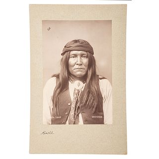 [NATIVE AMERICAN]. JACKSON, W.H. (1843-1942), photographer. Albumen photograph of Chiricahua Apache Chief Chato. N.p., n.d.