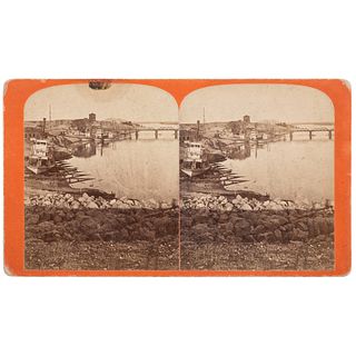 [WESTERN AMERICANA]. SAVAGE, C.R., (1832-1909), photographer. View on the Colorado-Yuma City Steamboat Landing, and S.P.R.R. Bridge. Salt Lake City, U