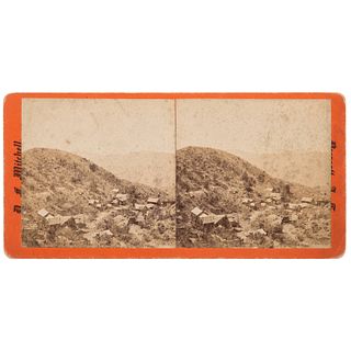 [WESTERN AMERICANA]. MITCHELL, D.F. (1843-1928), photographer. Stereoview of Tiger Camp in the Bradshaw mountains. Prescott, Arizona Territory: [ca 18