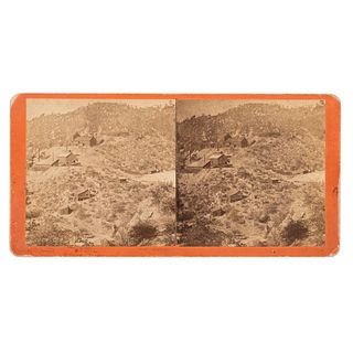 [WESTERN AMERICANA]. MITCHELL, D.F. (1843-1928), photographer. Stereoview of Tiger Mine in the Bradshaw mountains. [Arizona]: [ca 1880s].