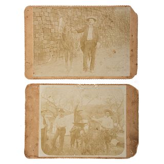 [WESTERN AMERICANA]. KOSTERLITZKY, Emilio (1854-1928). "Eagle of the Sonora" Colonel Emilio Kosterlitzky, set of 2 cabinet cards signed and inscribed 