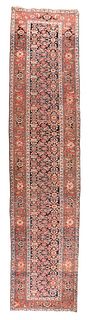 Antique Persian Heriz Long Rug, 3'6' x 15'3"