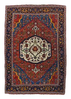Antique Persian Bidjar, 4'8" x 6'9"