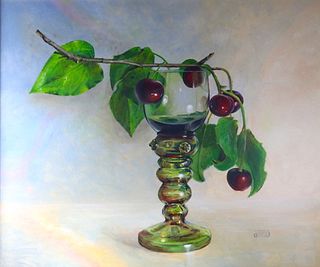 "Cherries Atop a Roemer" by Debra Keirce, Broadlands, Virginia