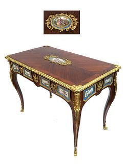 Louis XV Style Gilt Bronze & Sevres Mounted Ladies Desk