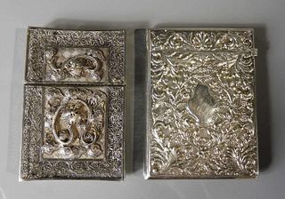 Chinese Silver Calling Card Case & Other Plated