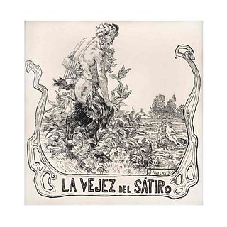 JULIO RUELAS (Zacatecas, Zacatecas, 1870 - París, Francia, 1907) La vejez del sátiro Firmada y fechada