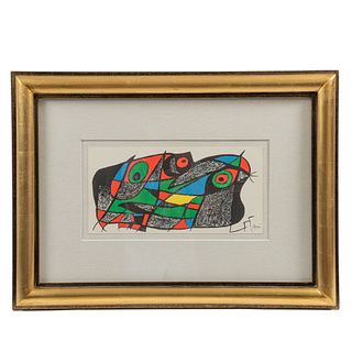 JOAN MIRÓ.  Suecia, de la carpeta Miró Escultor, 1974 Firmada en pla...