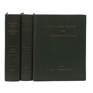 Compendio de Agricultura. Escobar, Rómulo. Enciclopedia Agrícola y de Conocimientos Afines. Piezas: 3.