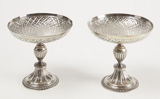 Fine Pair of Sterling Compotes - Crighton Bros
