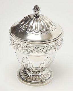 Antique French Silver Sugar Bowl w/Lid