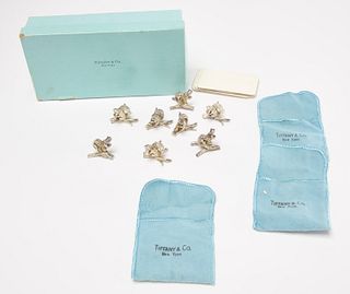 8 Tiffany Sterling Squirrel Place Card Holders