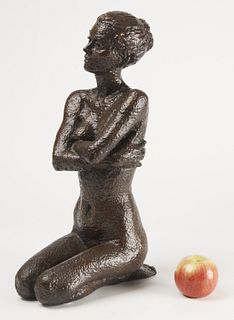 Desmond H Fountain Bronze Seated Female Figure