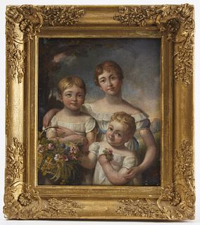 Mother & 2 Children Oil on Canvas