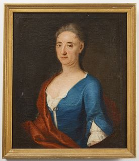 Early Portrait of a Lady in a Blue Dress 1783