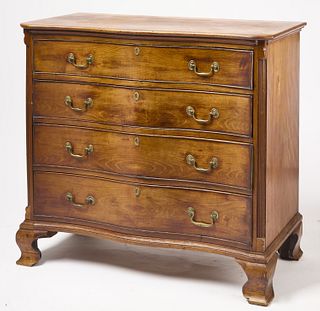 Early Connecticut Serpentine Chest of Drawers