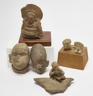 Six Pre Colombian Pottery Objects