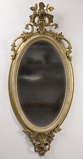 Large Carved Oval Mirror