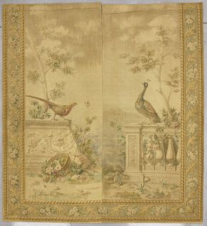 Two French Painted Panel Tapestry