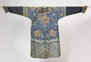 Antique Asian Brocade Silk Dragon Kimono