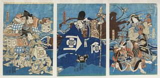 Three Early Japanese Woodblock Triptych