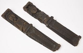 Pair of Early European Carved Architectural