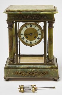 French Marble Brass Mounted Clock
