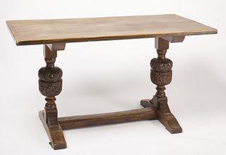 European Carved Library Table