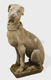 Early English Carved Stone Dog