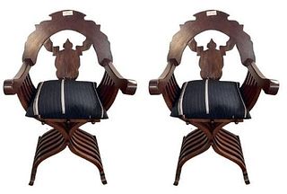 Pair Savannarola Chairs with Cushions