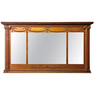 Louis XVI Style Carved Gilt Wood Mirror 19th Cent