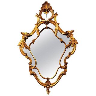 Carved Shell and Leaf Design Italian Mirror