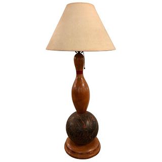 Mid-Century Modern Bowling Ball and Pin Table Lamp