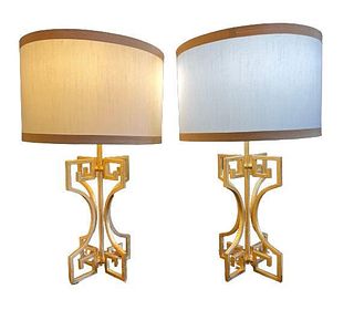 Pair of Modern Gilt Decorated Lamps