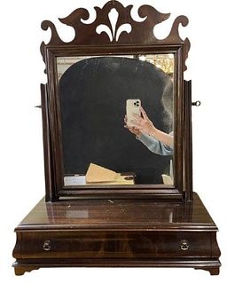 Antique Single Drawer Tilt Top Shaving Mirror