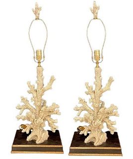 Pair Coral Style Table Lamps